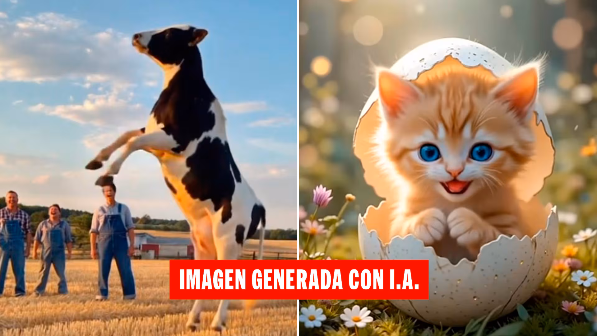 El impacto de los vídeos de inteligencia artificial en los niños: vacas realistas bailando, tigres saliendo de huevos